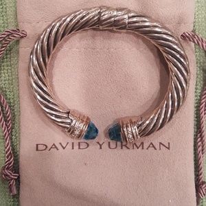 David Yurman Blue Topaz Diamond Cable Classics